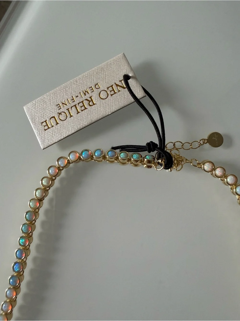 Opal gold tennis Necklace
